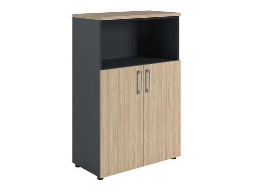 Офисный шкаф NW 1280/2 полузакрытый вяз натуральный/антрацит
